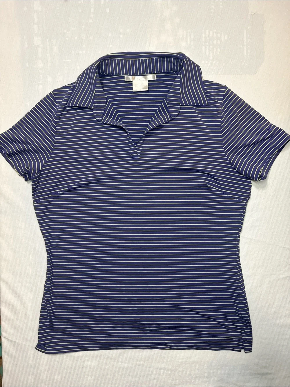 Nike Navy Striped Short-Sleeve Polo Tee